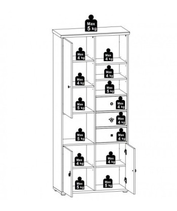 Ensemble de meubles de salon en bois, 4 pièces Bazna Large Natur / Gris foncé pas cher chine