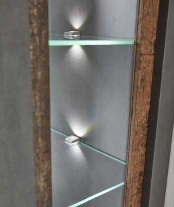 Vitrine palette, avec 1 porte et 1 tiroir Chelsea Small Naturel / Graphite, l109xA40xH129 cm Comparez plus de prix