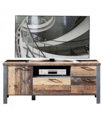 Commode TV en palette, avec 3 tiroirs et 1 porte Chelsea Naturel / Graphite, l154xA50xH62 cm Par le système avancé 