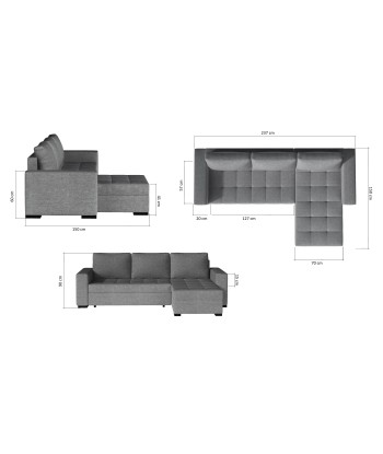 Coltar Extensibil Newage cu Lada de Depozitare, Sezlong Universal (pe Stanga sau pe Dreapta), l237xA150xH90 cm offre 