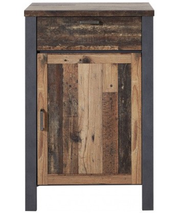 Armoire palette 1 porte et 1 tiroir Chelsea Naturel / Graphite, l69xA40xH105 cm Les magasins à Paris et en Île-de-France