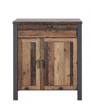 Armoire palette 2 portes et 1 tiroir Chelsea Naturel / Graphite, l94xA40xH105 cm chez Cornerstreet bien 