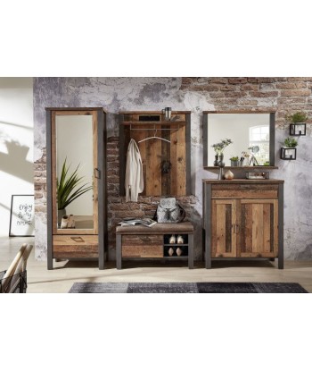 Armoire palette 2 portes et 1 tiroir Chelsea Naturel / Graphite, l94xA40xH105 cm chez Cornerstreet bien 