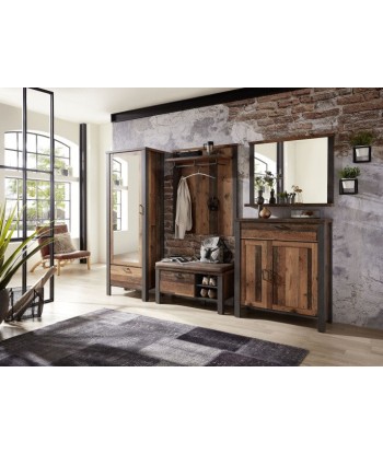 Armoire palette 2 portes et 1 tiroir Chelsea Naturel / Graphite, l94xA40xH105 cm chez Cornerstreet bien 