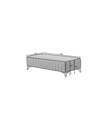 Taburet tapitat cu stofa si picioare metalice, Laurette, l132xA64xH36 cm Les êtres humains sont 