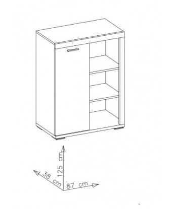 Ensemble de meubles de salon en aggloméré et MDF, 4 pièces Krone I Graphite / Natur Venez découvrir notre 