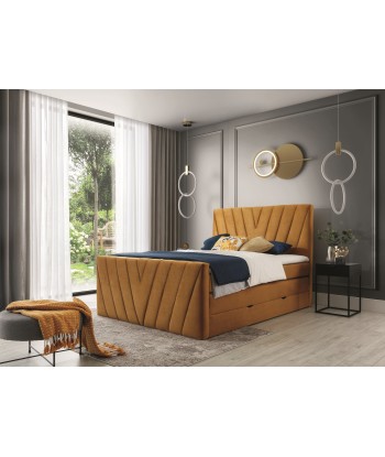 Pat rabatabil cu lada de depozitare, tapitat cu stofa, Candys Boxspring Nube prix