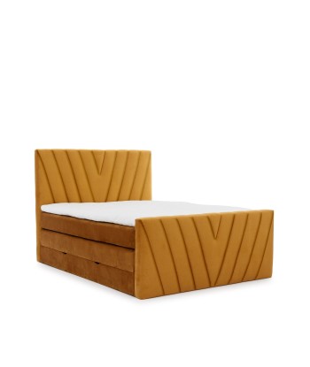 Pat rabatabil cu lada de depozitare, tapitat cu stofa, Candys Boxspring Nube prix