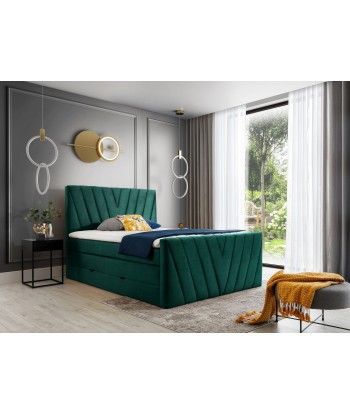 Pat rabatabil cu lada de depozitare, tapitat cu stofa, Candys Boxspring Nube prix