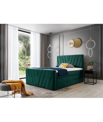 Pat rabatabil cu lada de depozitare, tapitat cu stofa, Candys Boxspring Nube prix