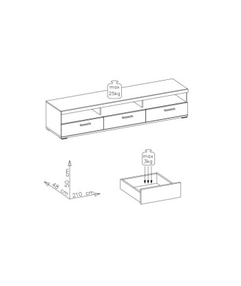 Ensemble de meubles de salon en aggloméré et MDF, 4 pièces Krone I Graphite / Natur Venez découvrir notre 