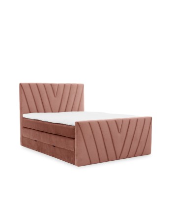 Pat rabatabil cu lada de depozitare, tapitat cu stofa, Candys Boxspring Nube prix