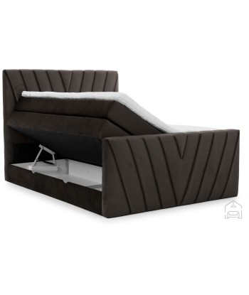 Pat rabatabil cu lada de depozitare, tapitat cu stofa, Candys Boxspring Nube prix