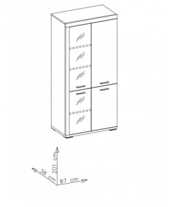 Ensemble de meubles de salon en aggloméré et MDF, 4 pièces Krone II Graphite / Natur Profitez des Offres !