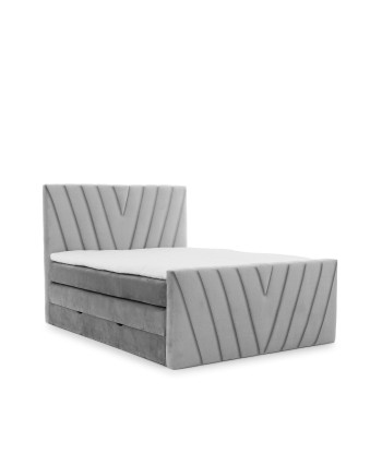 Pat rabatabil cu lada de depozitare, tapitat cu stofa, Candys Boxspring Nube prix