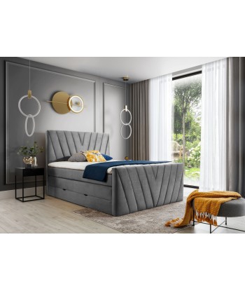 Pat rabatabil cu lada de depozitare, tapitat cu stofa, Candys Boxspring Nube prix