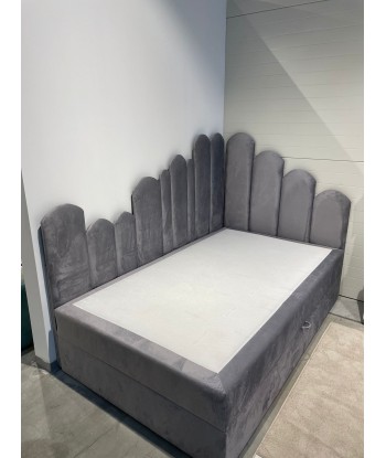 Lit pliant / canapé avec coffre de rangement, recouvert de tissu Bumps, Gauche, Gris est présent 