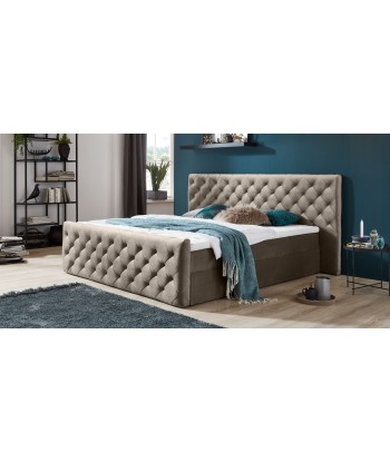 Lit pliant avec coffre de rangement, recouvert de tissu, Lauria, Boxspring Velvet, Grej vous aussi creer 