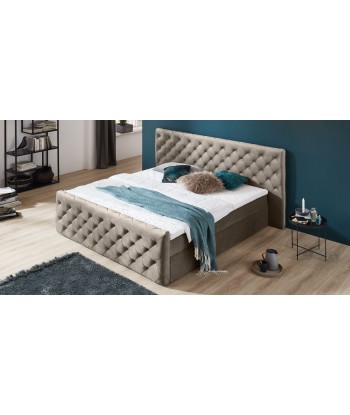 Lit pliant avec coffre de rangement, recouvert de tissu, Lauria, Boxspring Velvet, Grej vous aussi creer 