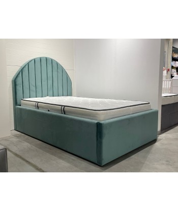 Lit pliant avec boîte de rangement, recouvert de tissu, Londi Round, Vert- 120 x 200 cm prix