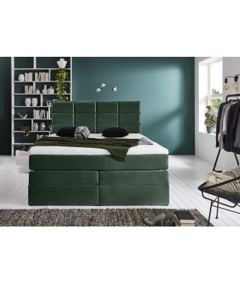 Lit pliant avec coffre de rangement, recouvert de tissu, Meran Boxspring Velvet, Vert foncé 2 - 3 jours ouvrés.