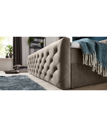 Lit pliant avec coffre de rangement, recouvert de tissu, Lauria, Boxspring Velvet, Grej vous aussi creer 