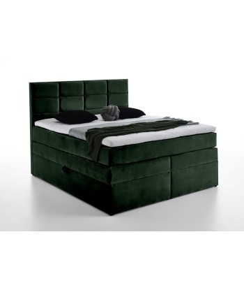 Lit pliant avec coffre de rangement, recouvert de tissu, Meran Boxspring Velvet, Vert foncé 2 - 3 jours ouvrés.