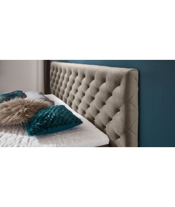 Lit pliant avec coffre de rangement, recouvert de tissu, Lauria, Boxspring Velvet, Grej vous aussi creer 