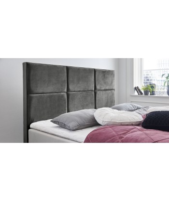 Lit pliant avec coffre de rangement, recouvert de tissu, York Boxspring, Velours Anthracite français