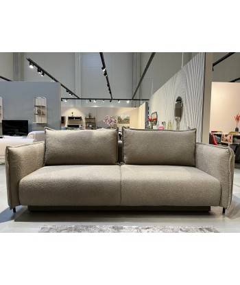 Canapé Extensible, 3 Places, Coffre de Rangement, Rembourré en Tissu, Coussins Inclus, Amalia Grej, L232xL105xH90 cm ouvre sa boutique