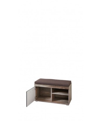 Banquette 1 porte tissu Krone Marron / Graphite, l90xA38xH46 cm la livraison gratuite