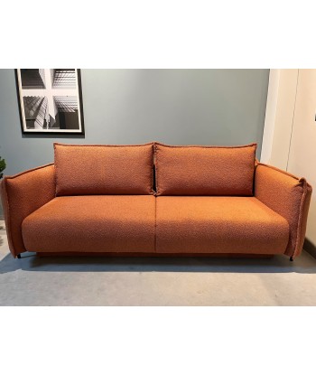 Canapé Extensible, 3 Places, Coffre de Rangement, Tapissé de Tissu, Coussins Inclus, Amalia, Brique, L232xH105xH90 cm à prix réduit toute l'année