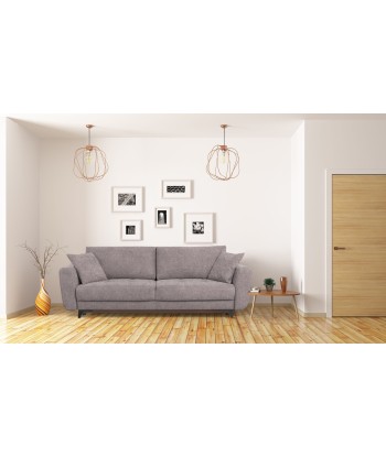 Kary Rosario 453 Canapé extensible avec ressorts Bonnell et mousse polyuréthane HR, 3 places, surface de couchage 198x160 cm, tapissé en tissu, avec boîte de rangement, oreillers inclus, L246xL111xH93 cm de France