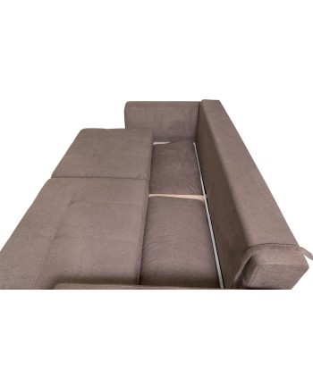 Canapé Extensible, 3 Places, Coffre de Rangement, Rembourré en Tissu, Coussins Inclus, Kary Marron, L246xL111xH93 cm paiement sécurisé