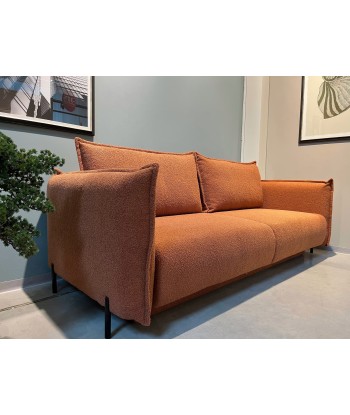 Canapé Extensible, 3 Places, Coffre de Rangement, Tapissé de Tissu, Coussins Inclus, Amalia, Brique, L232xH105xH90 cm à prix réduit toute l'année