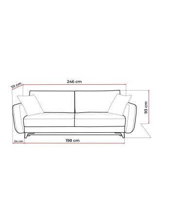 Canapé Extensible, 3 Places, Coffre de Rangement, Tapissé de Tissu, Coussins Inclus, Kary, Moutarde, L246xL111xH93 cm le concept de la Pate a emporter 