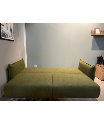 Canapé Extensible, 3 Places, Coffre de Rangement, Rembourré en Tissu, Oreillers Inclus, Amalia Vert Olive, L232xL105xH90 cm paiement sécurisé