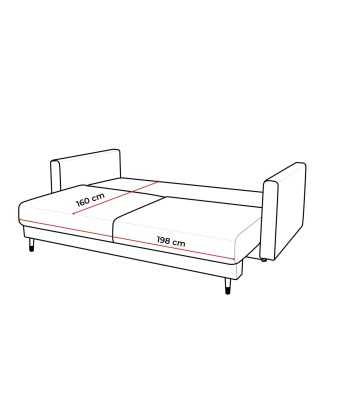 Canapé Extensible, 3 Places, Coffre de Rangement, Tapissé de Tissu, Coussins Inclus, Rosini Saumon, L225xL118xH94 cm s'inspire de l'anatomie humaine