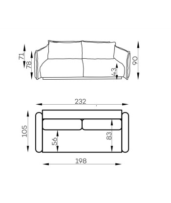 Canapé Extensible, 3 Places, Coffre de Rangement, Tapissé de Tissu, Coussins Inclus, Amalia, Brique, L232xH105xH90 cm à prix réduit toute l'année