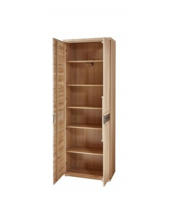 Meuble d'entrée 2 portes placage et bois, Crispin Natur, l71xA39xH202 cm commande en ligne