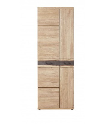 Meuble d'entrée 2 portes placage et bois, Crispin Natur, l71xA39xH202 cm commande en ligne