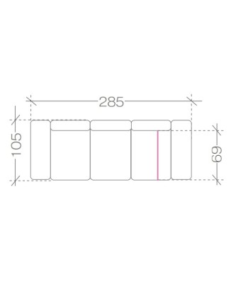 Canapea Fixa cu 3 locuri, Zeustron l285xA105xH70 cm de la marque