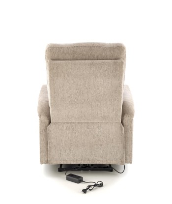 Fotoliu Recliner cu mecanism electric, tapitat cu stofa, Jamal Bej, l80xA90xH105 cm français