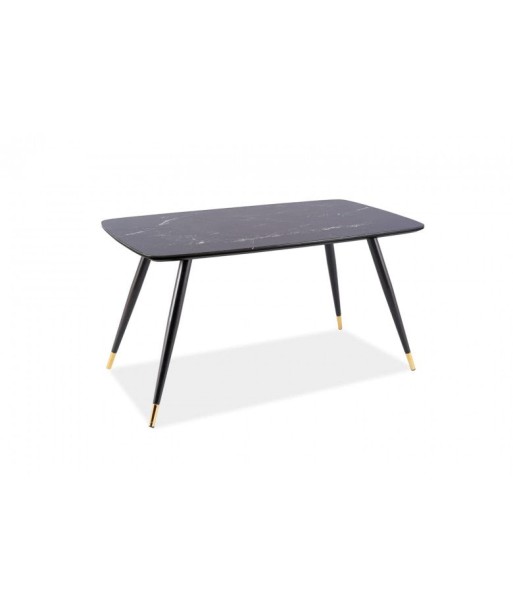 Table en MDF, verre et métal, Cyril I Noir/Or, L140xl80xH76 cm prix pour 