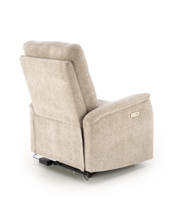 Fotoliu Recliner cu mecanism electric, tapitat cu stofa, Jamal Bej, l80xA90xH105 cm français