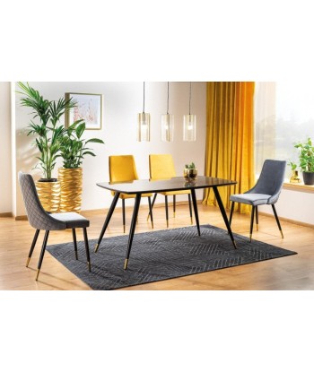 Table en MDF, verre et métal, Cyril I Noir/Or, L140xl80xH76 cm prix pour 