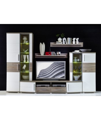 Ensemble de meubles de salon en aggloméré et MDF, 6 pièces Jenise I Blanc / Chêne vente chaude votre 