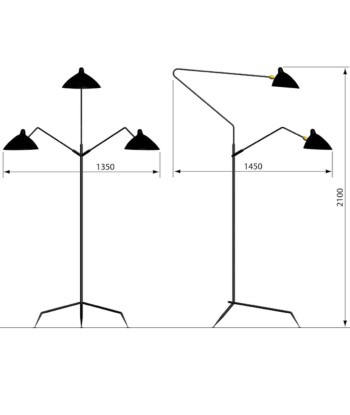 Lampadaire 3 Bras l'achat 