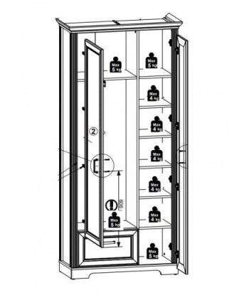 Meuble d'entrée en MDF avec miroir, 2 portes et 1 tiroir, Jessie Graphite, l93xA41xH204 cm basket pas cher