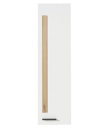 Meuble suspendu en MDF 1 porte Loftis Blanc / Chêne, l36xA37xH128 cm 2024